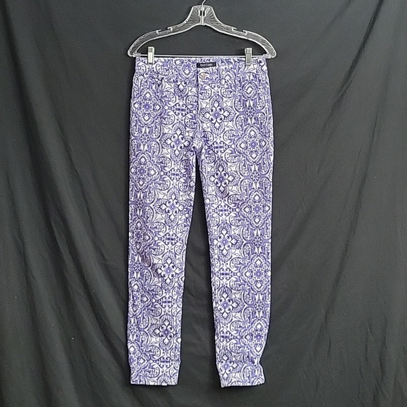 White House Black Market Denim - White House Black Market Purple Paisley-Print Ankle Pants